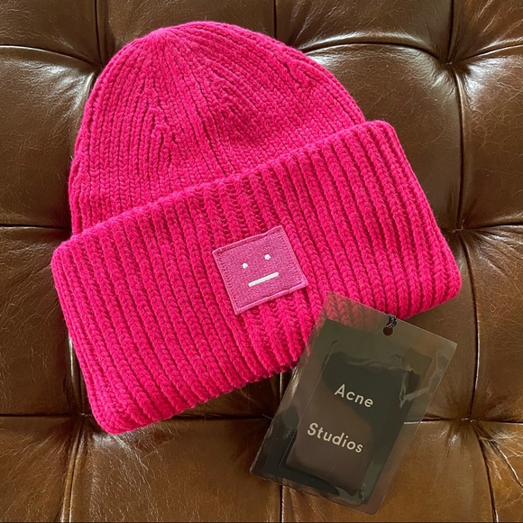 New Hot Pink Acne Studios Beanie 